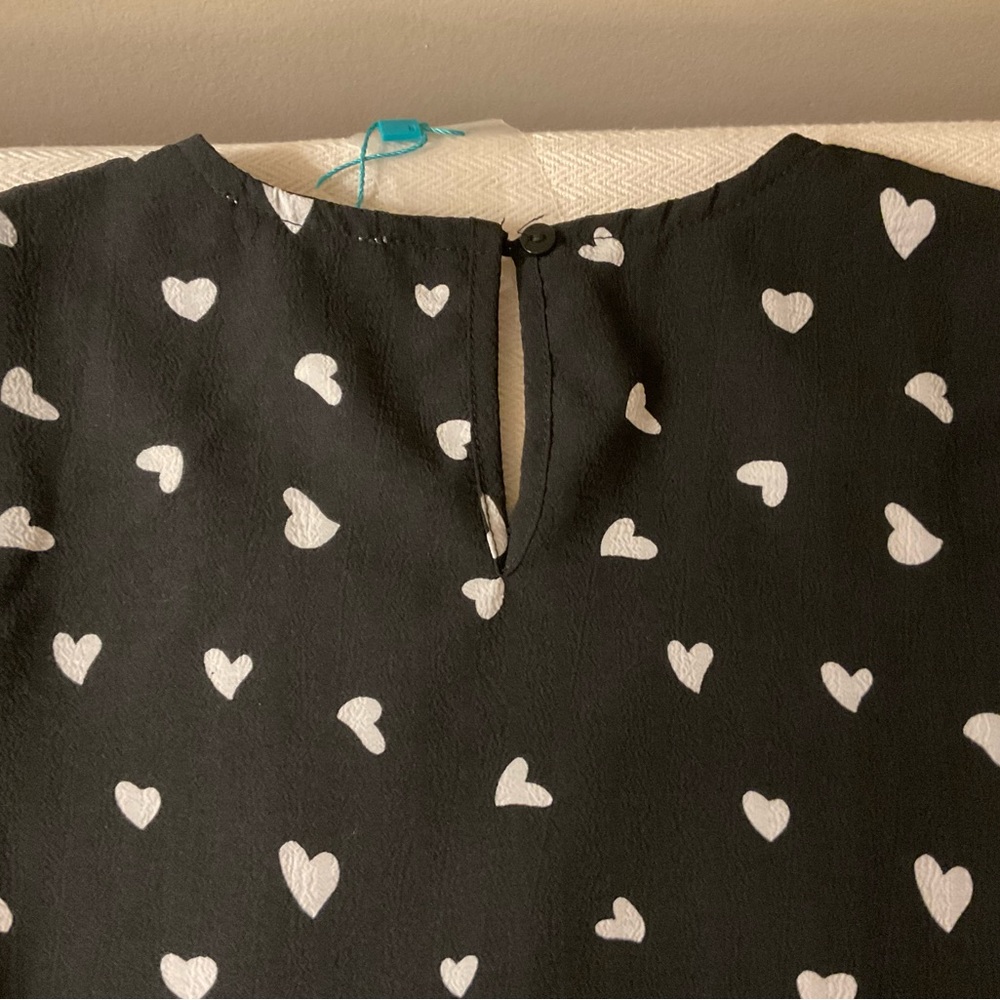 Black Dress with White Heart Pattern